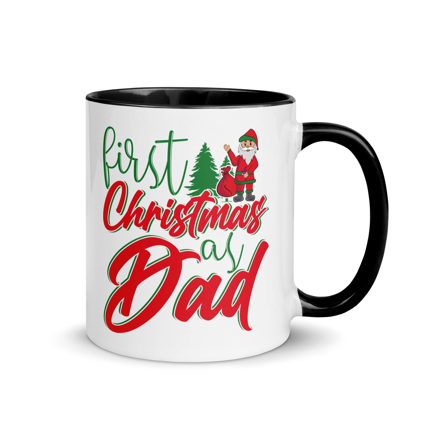 First Christmas As Dad Mug with Color Inside