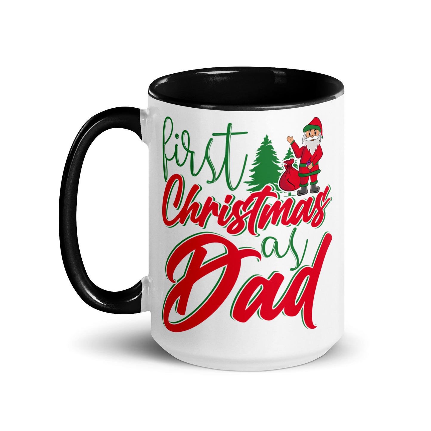 First Christmas As Dad Mug with Color Inside