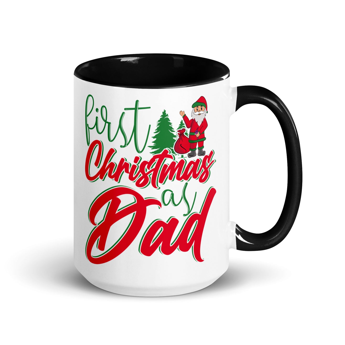 First Christmas As Dad Mug with Color Inside