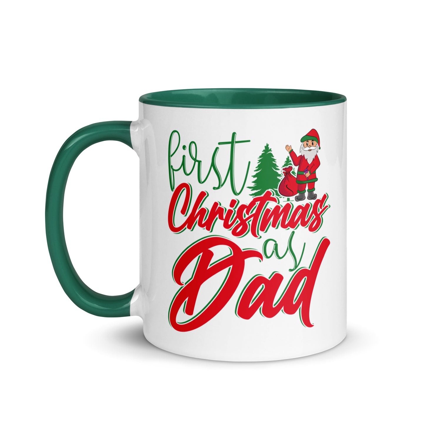 First Christmas As Dad Mug with Color Inside