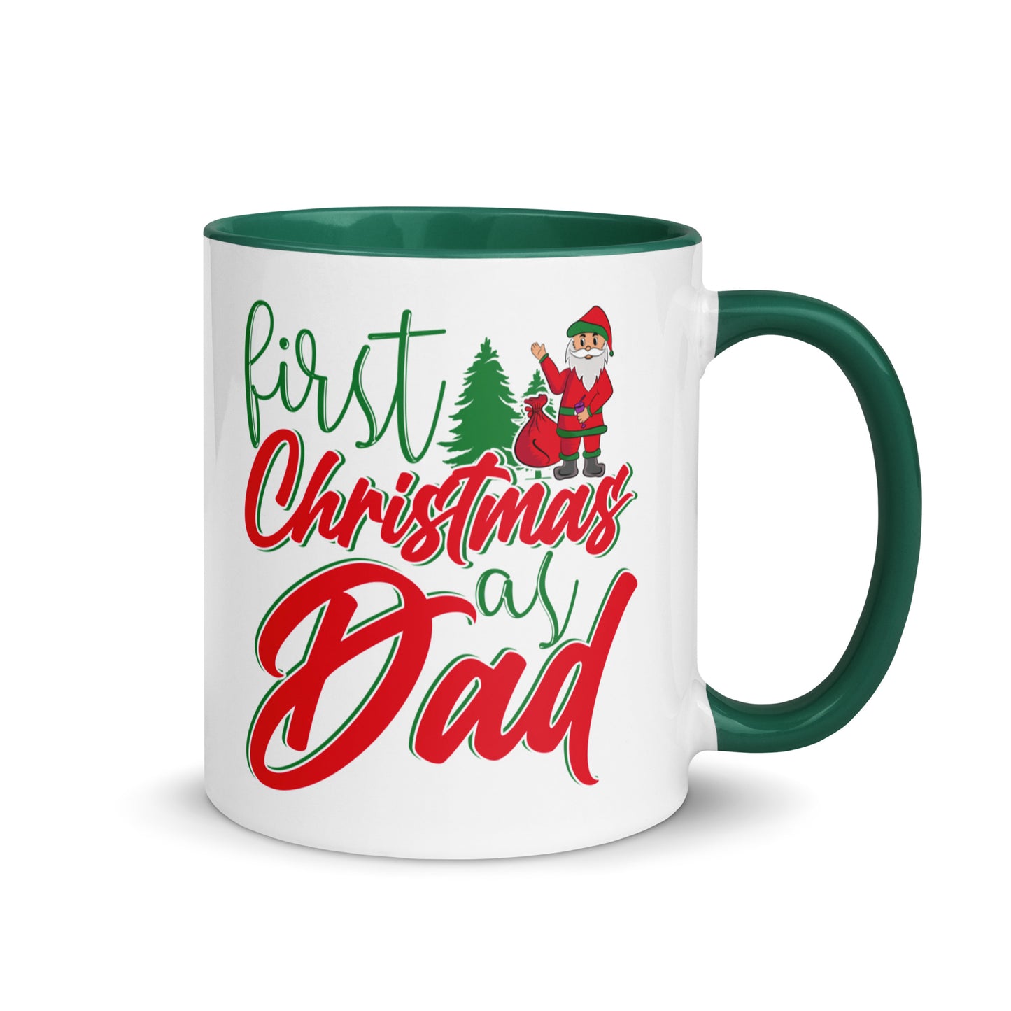 First Christmas As Dad Mug with Color Inside