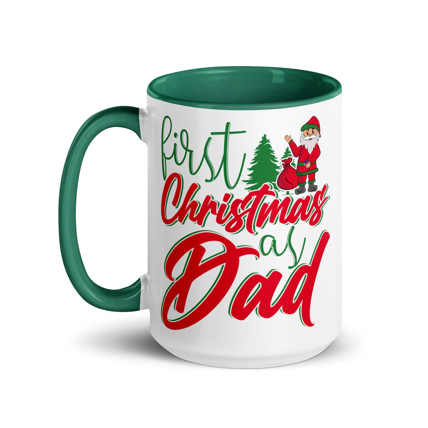 First Christmas As Dad Mug with Color Inside