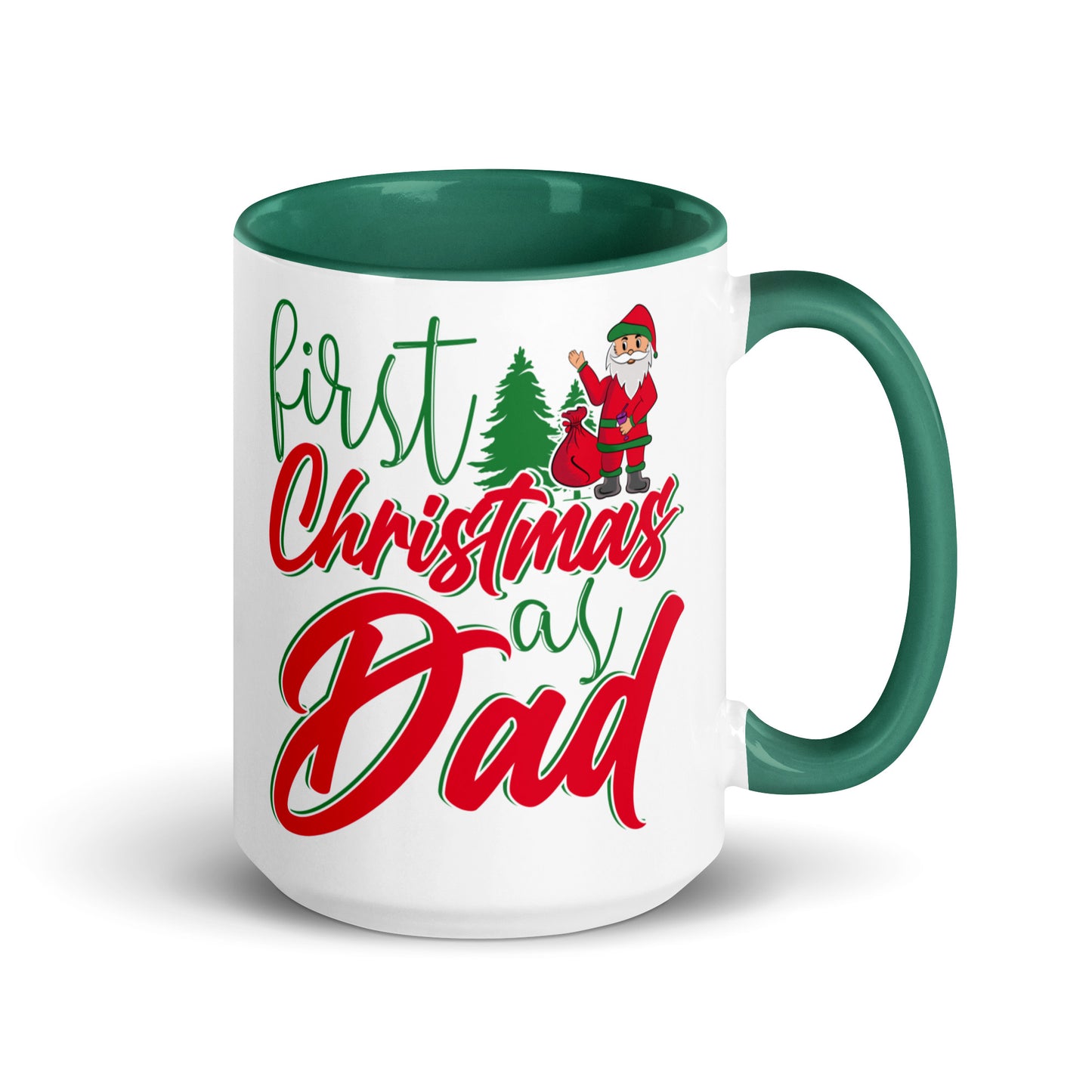 First Christmas As Dad Mug with Color Inside