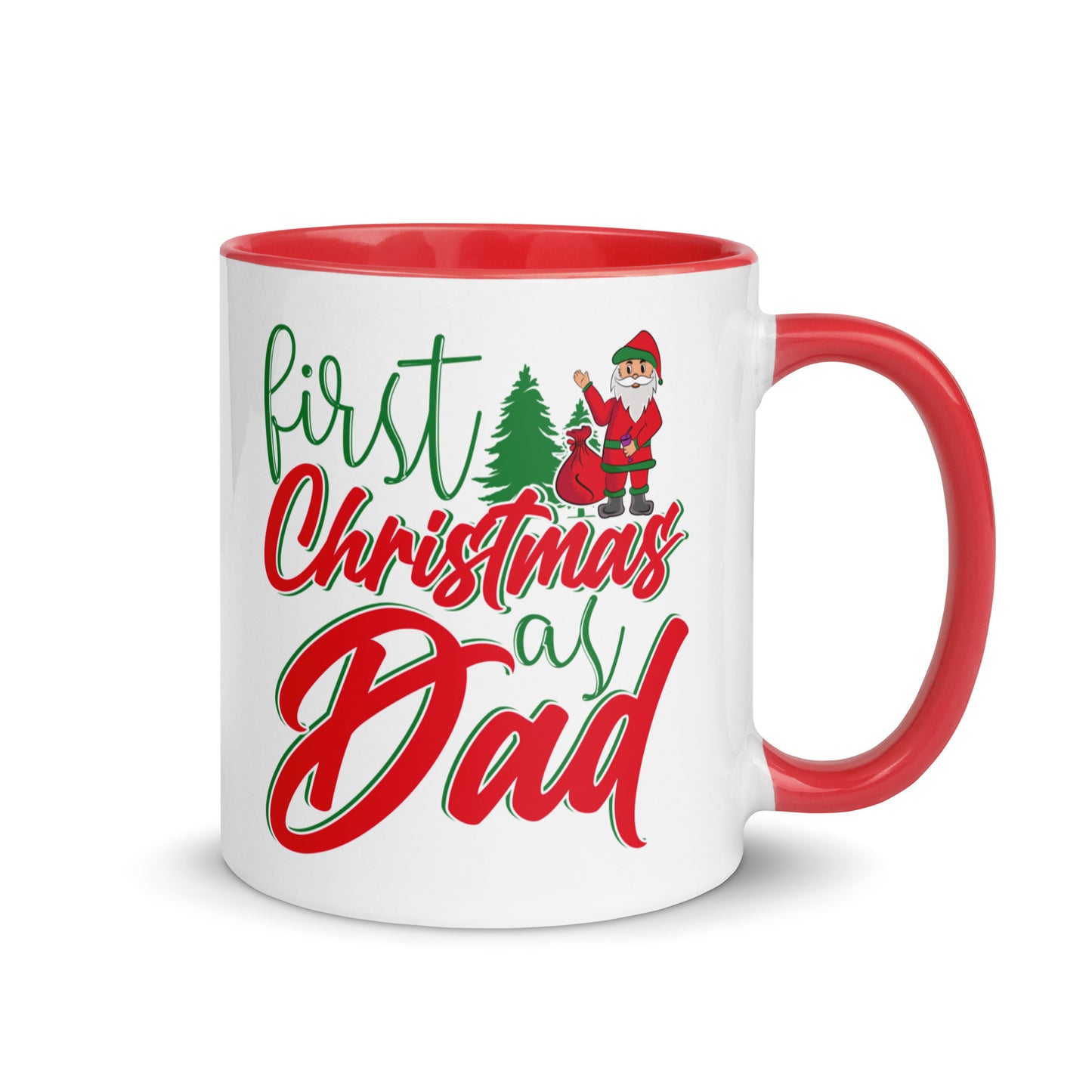 First Christmas As Dad Mug with Color Inside