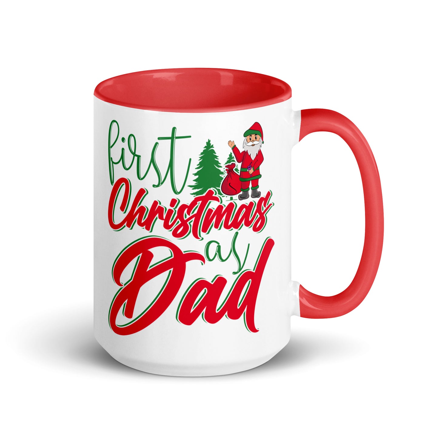 First Christmas As Dad Mug with Color Inside