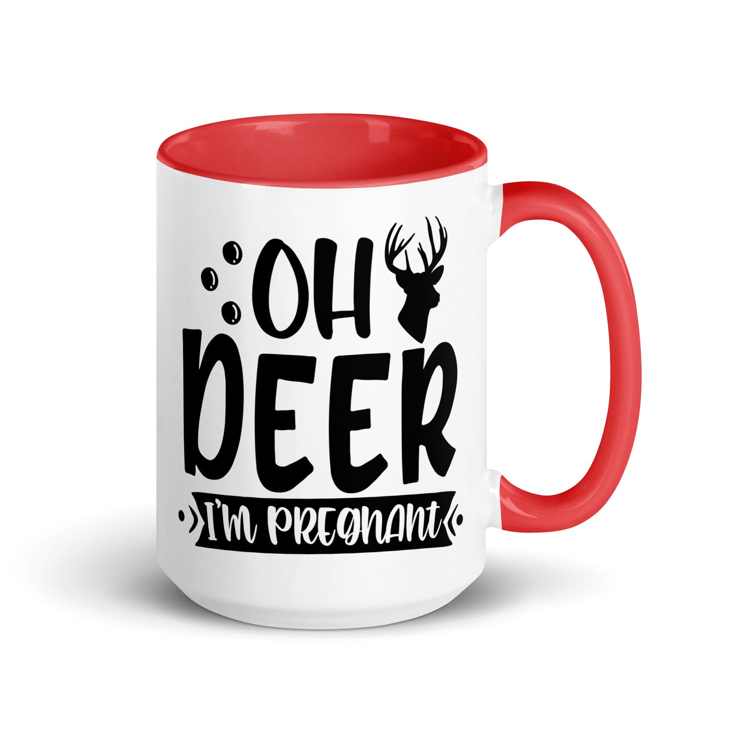 Oh Deer I'm Pregnant Mug with Color Inside