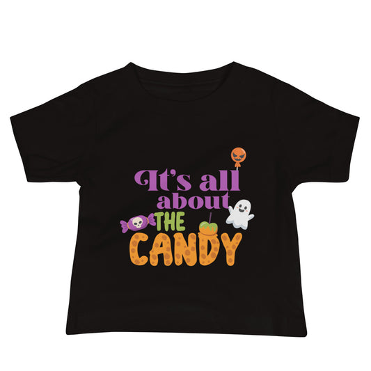 Its All About The Candy Halloween Baby Jersey Short Sleeve Tee