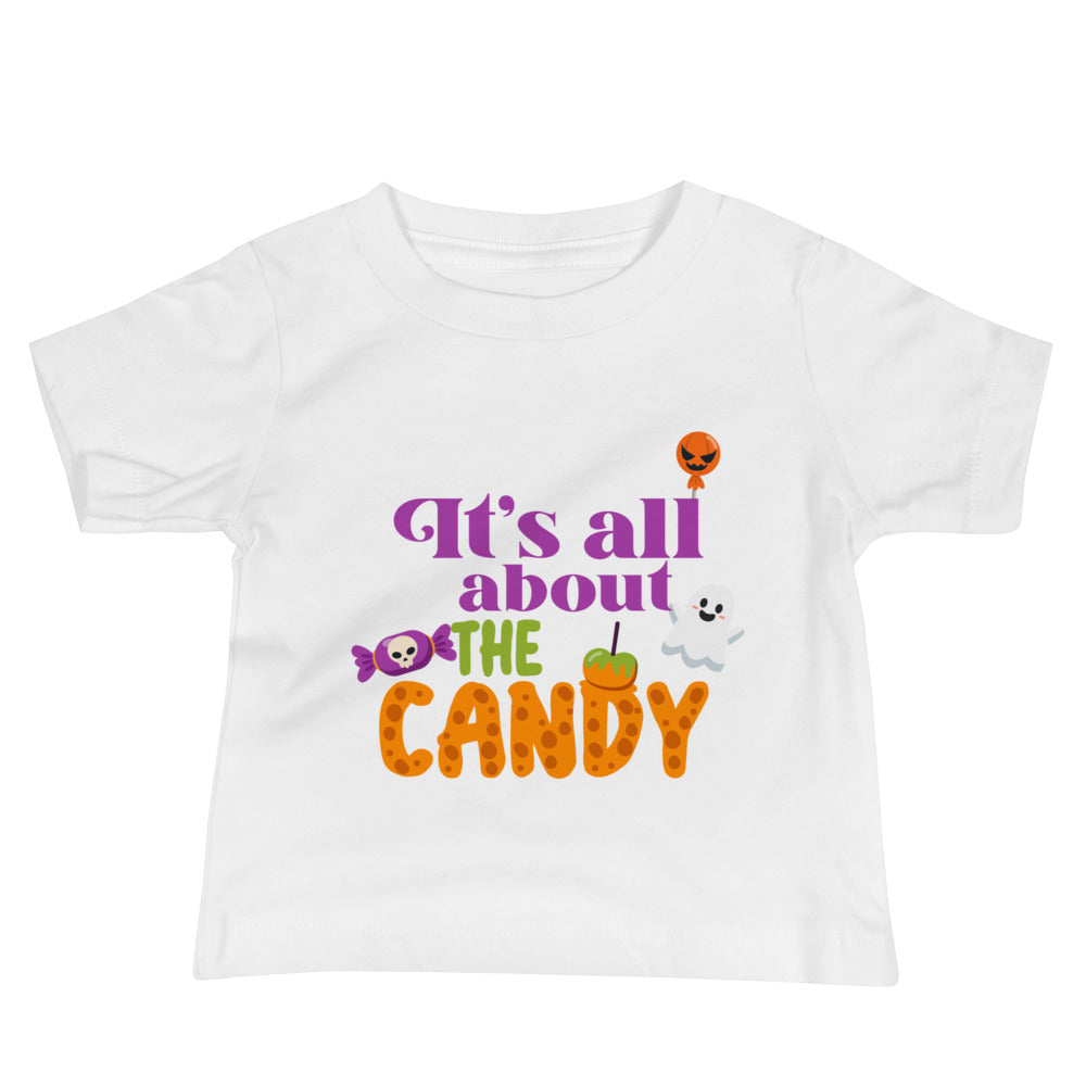 Its All About The Candy Halloween Baby Jersey Short Sleeve Tee