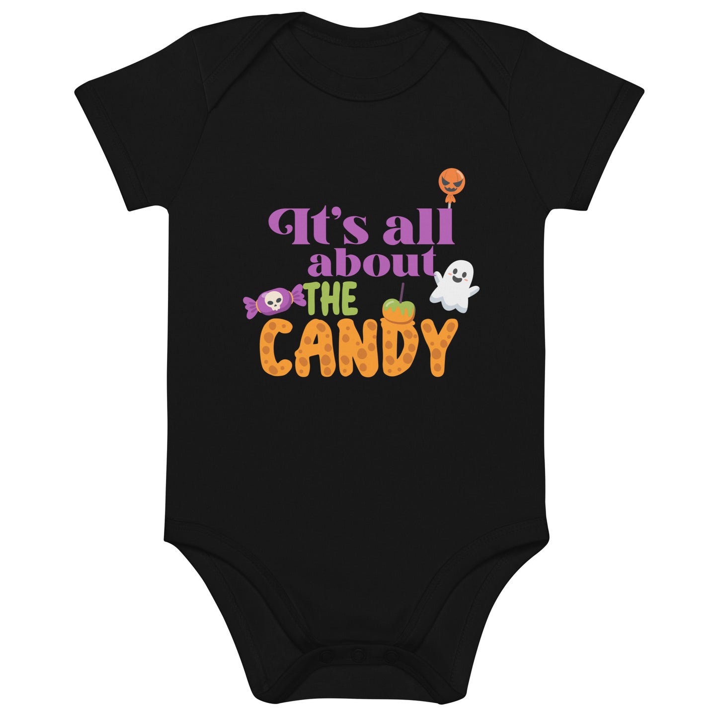 It's All About The Candy Halloween Organic cotton baby bodysuit