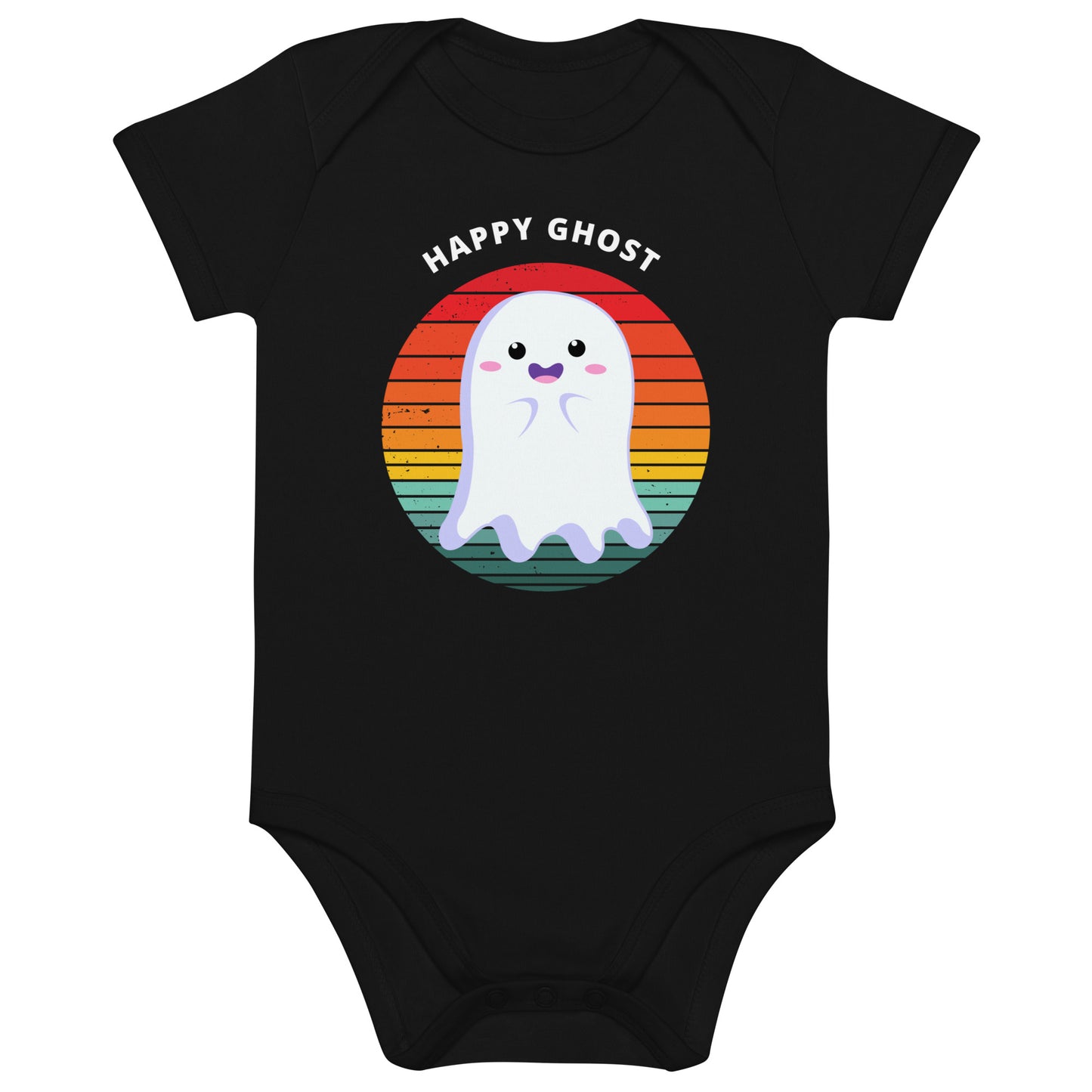 Happy Ghost Halloween Organic cotton baby bodysuit