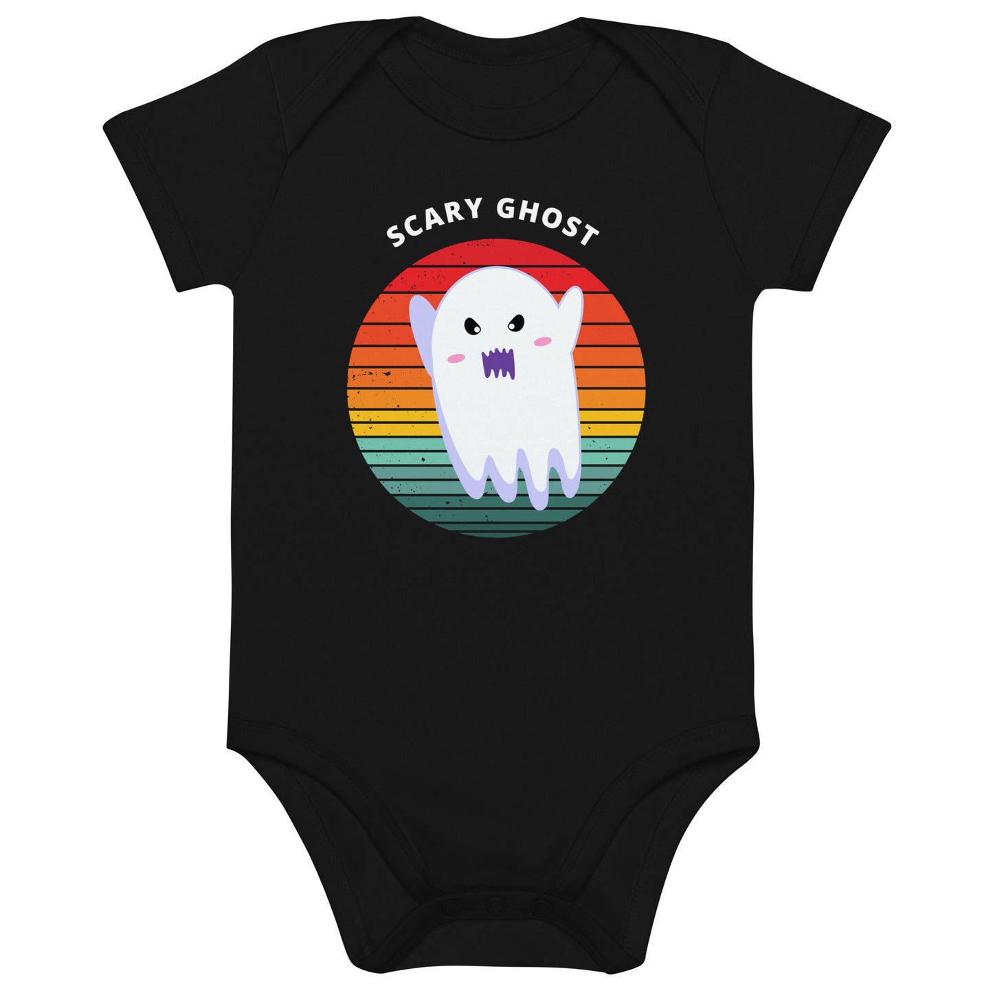 Scary Ghost Halloween Organic Cotton baby bodysuit