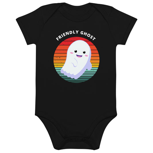 Friendly Ghost Halloween Organic Cotton baby bodysuit