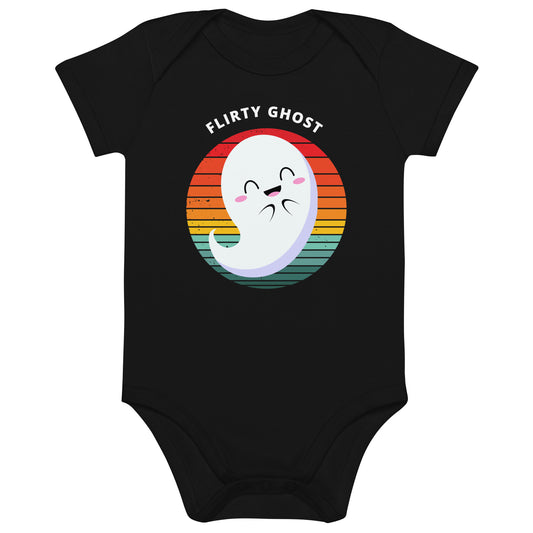 Flirty Ghost Halloween Organic Cotton baby bodysuit