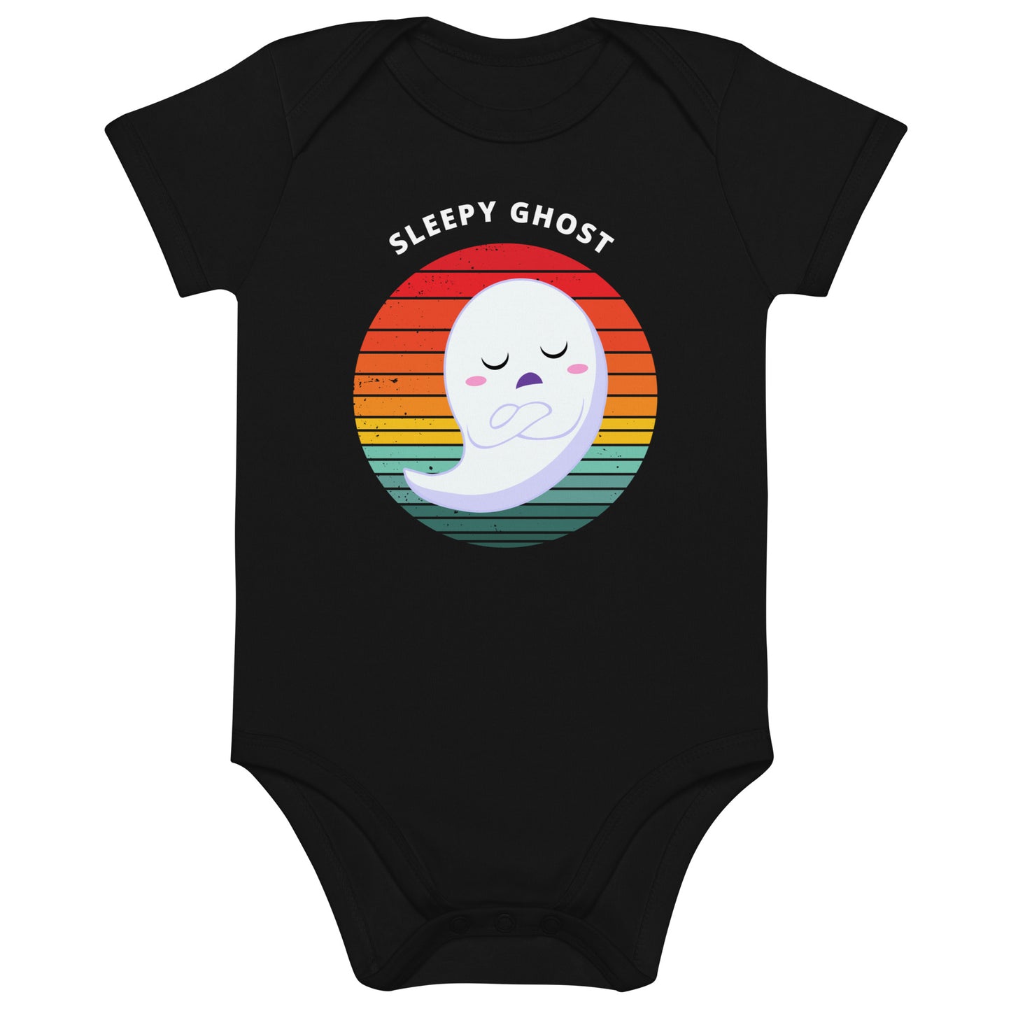 Sleepy Ghost Halloween Organic Cotton baby bodysuit