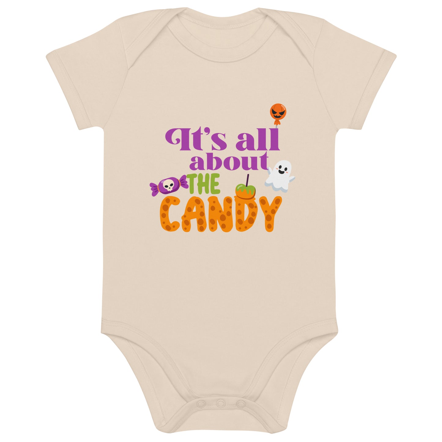 It's All About The Candy Halloween Organic cotton baby bodysuit