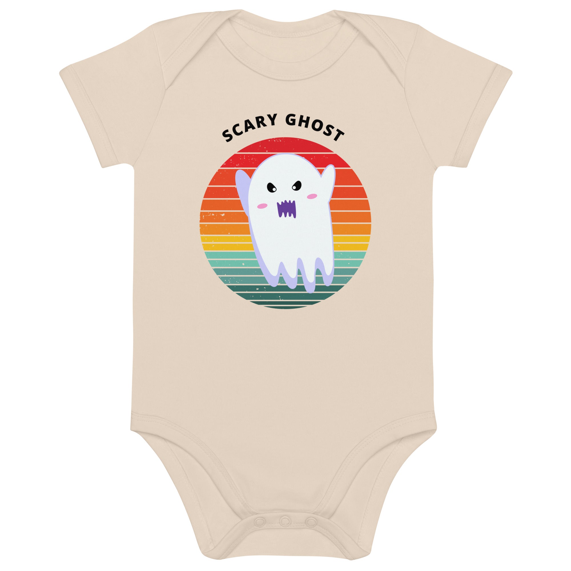Scary Ghost Halloween Organic Cotton baby bodysuit