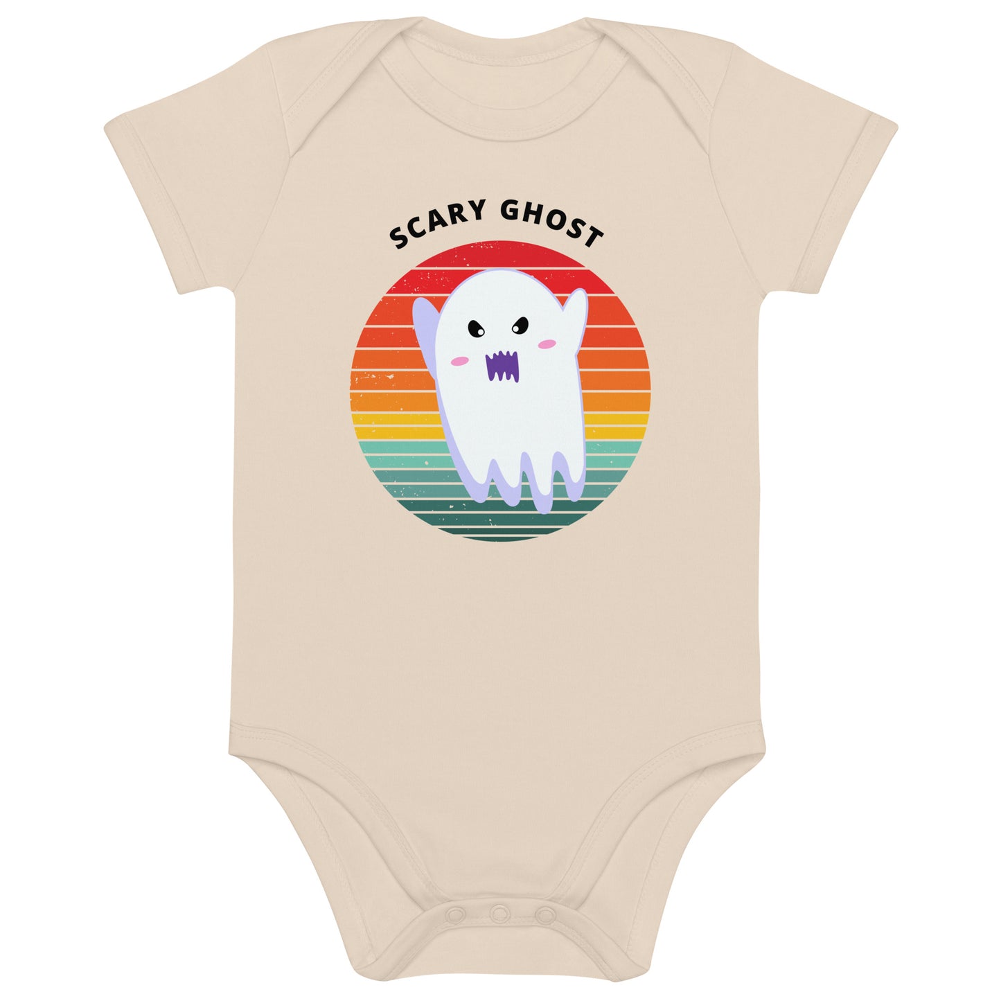 Scary Ghost Halloween Organic Cotton baby bodysuit