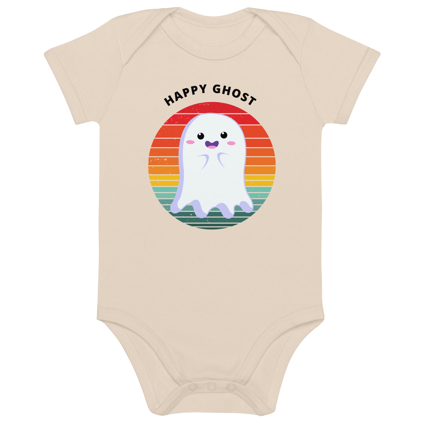 Happy Ghost Halloween Organic Cotton baby bodysuit