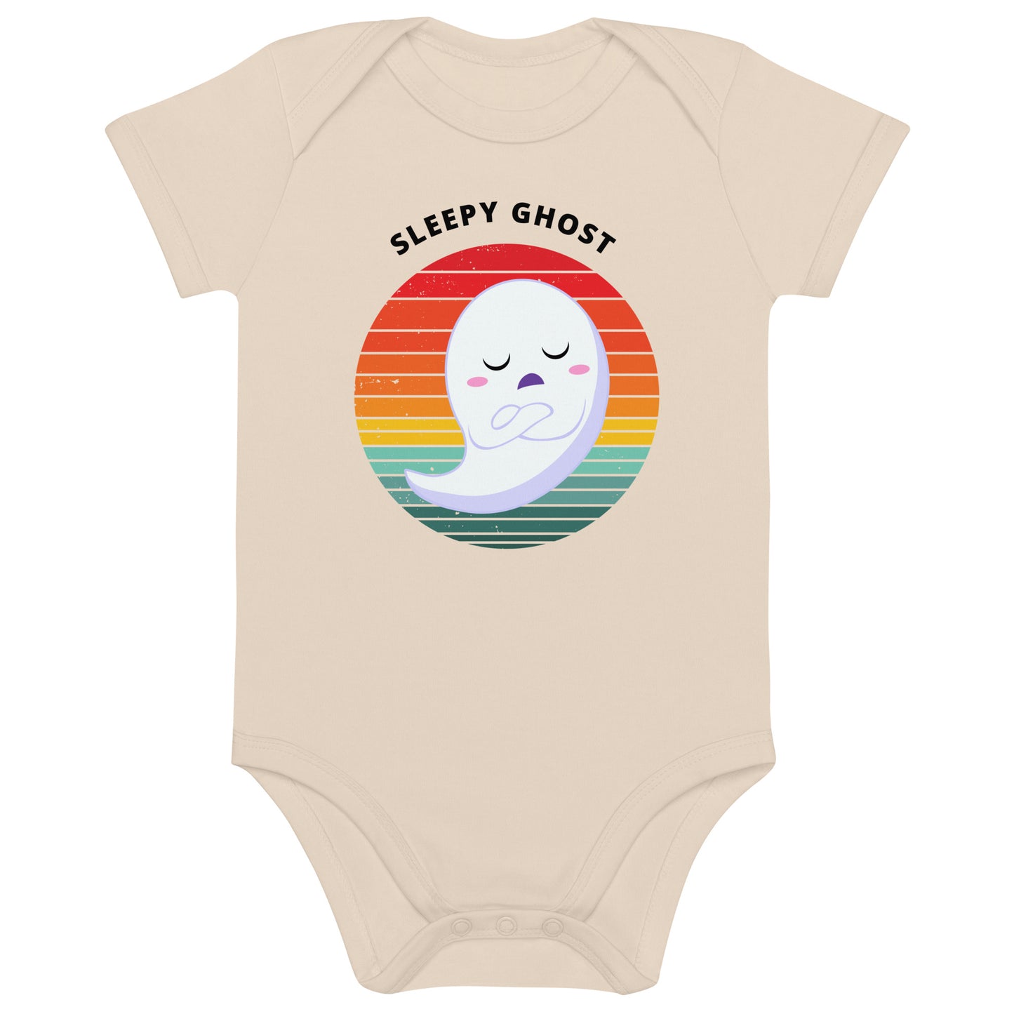 Sleepy Ghost Halloween Organic Cotton baby bodysuit