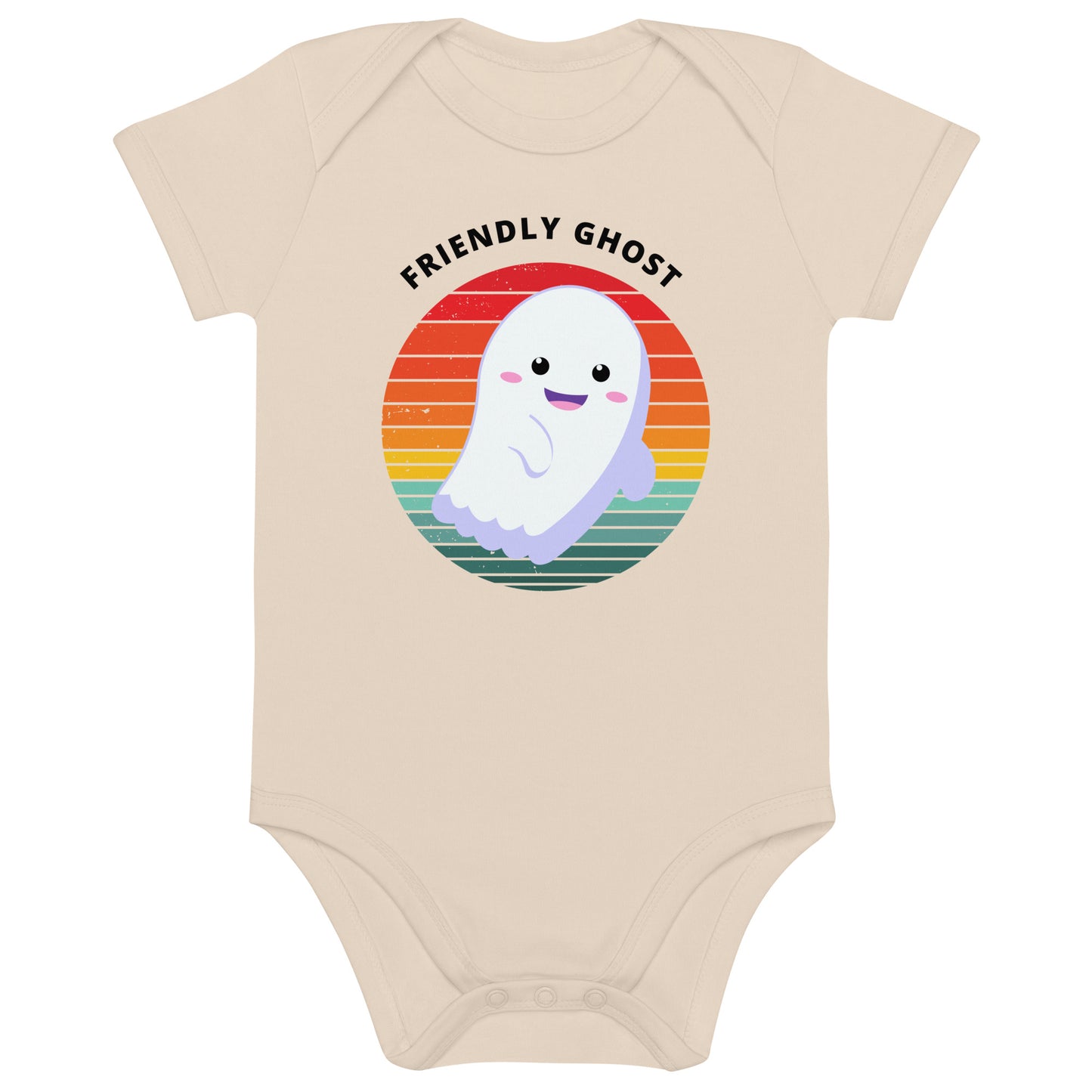 Friendly Ghost Halloween Organic Cotton baby bodysuit