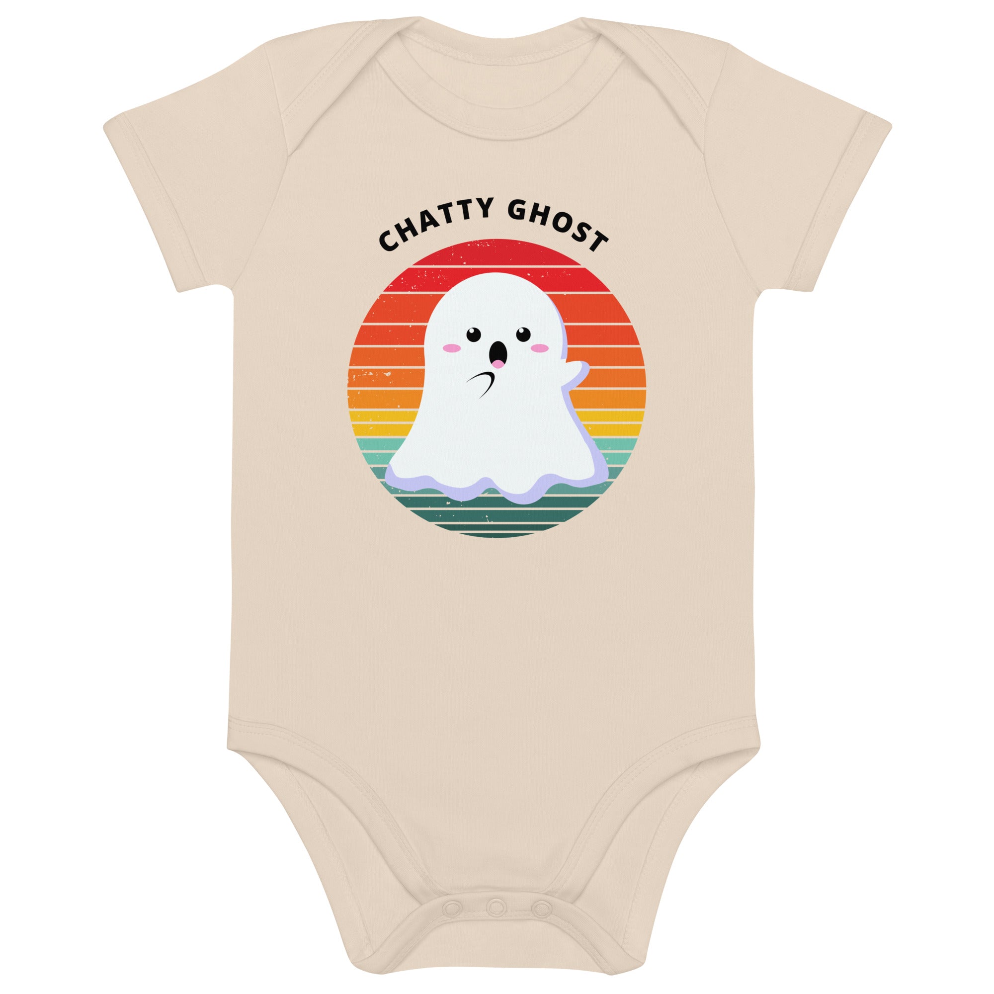 Chatty Ghost Halloween Organic Cotton baby bodysuit