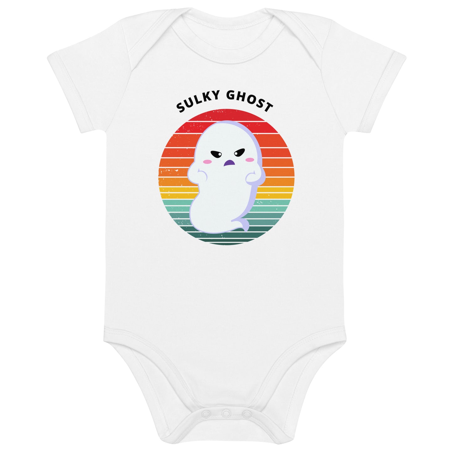 Sulky Ghost Halloween Organic Cotton baby bodysuit