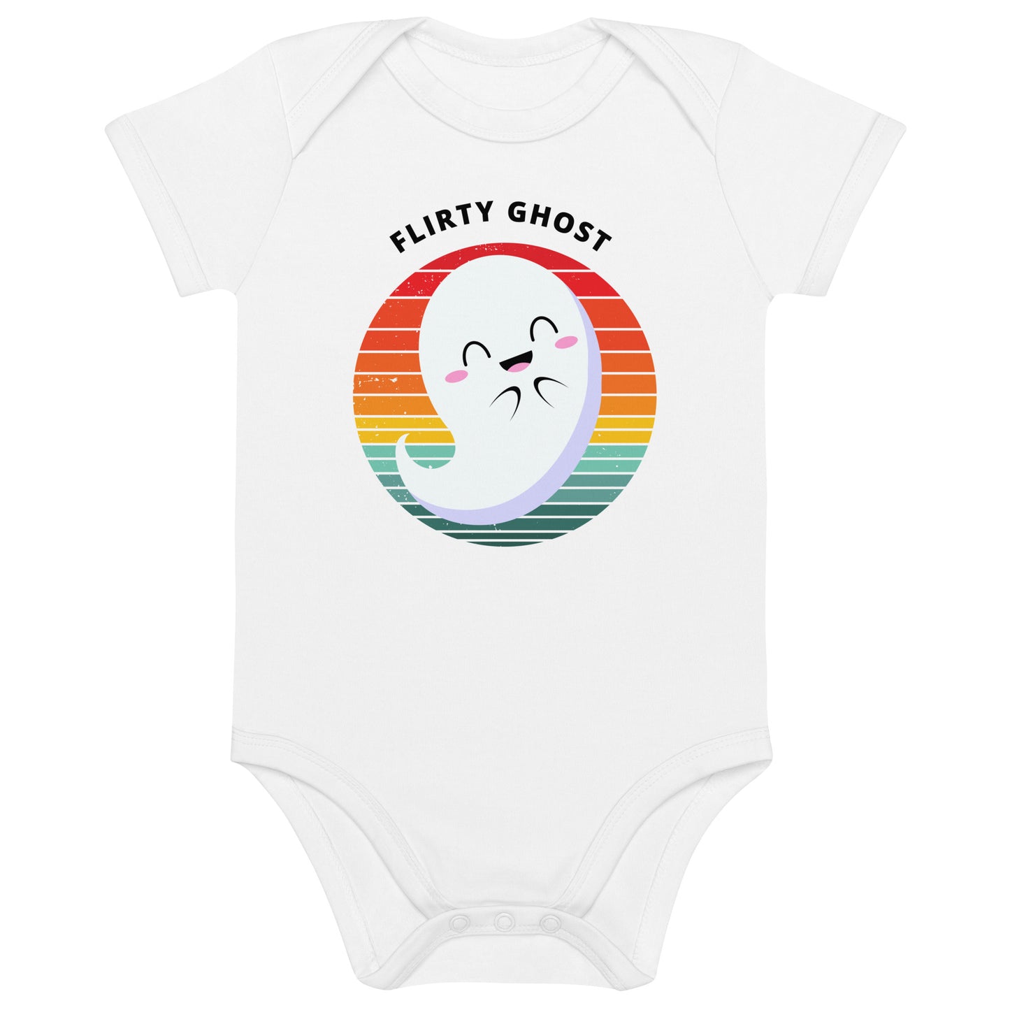 Flirty Ghost Halloween Organic Cotton baby bodysuit