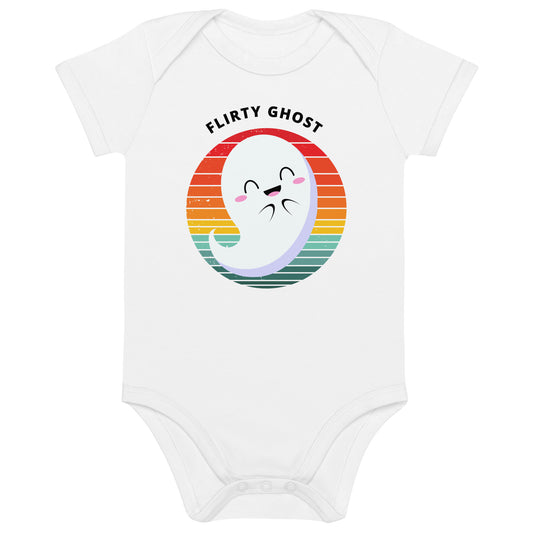 Flirty Ghost Halloween Organic Cotton baby bodysuit