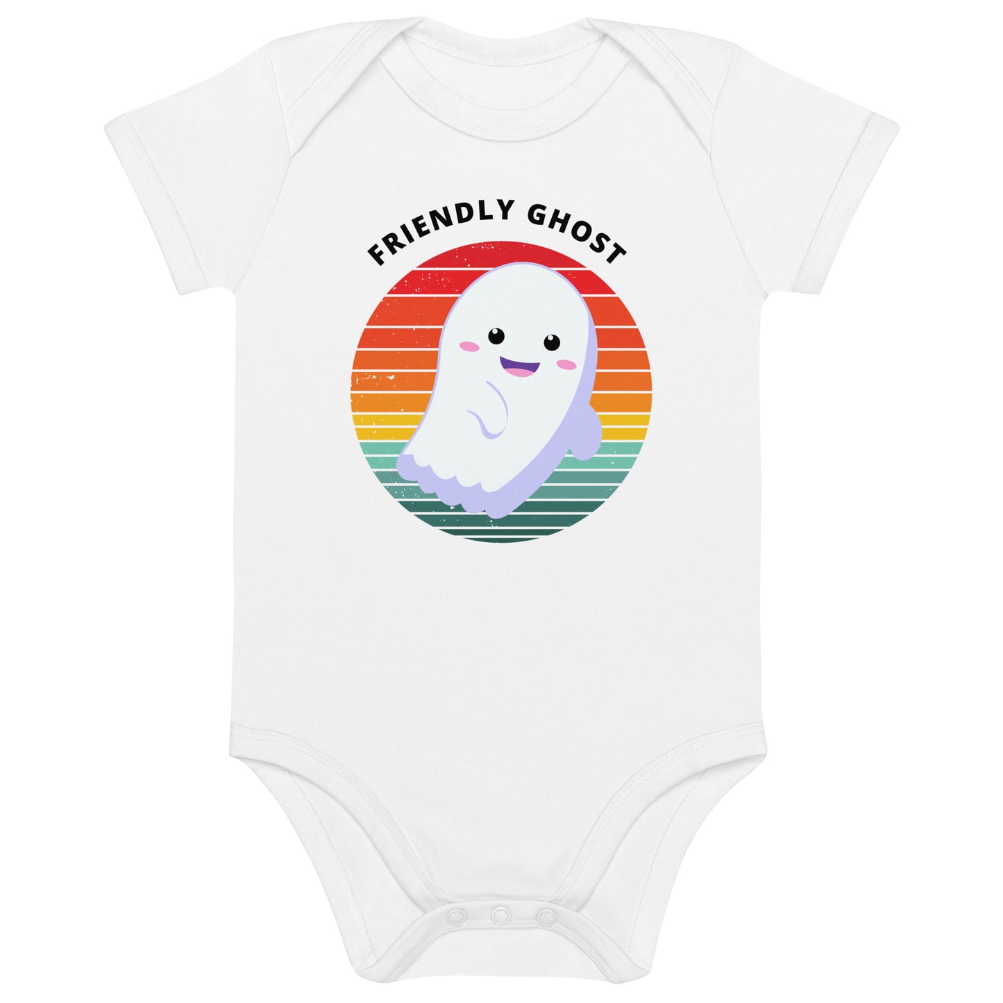 Friendly Ghost Halloween Organic Cotton baby bodysuit